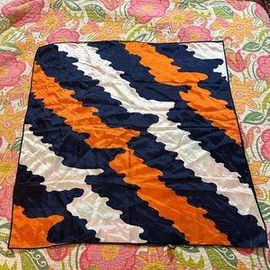 Vintage abstract orange blue scarf